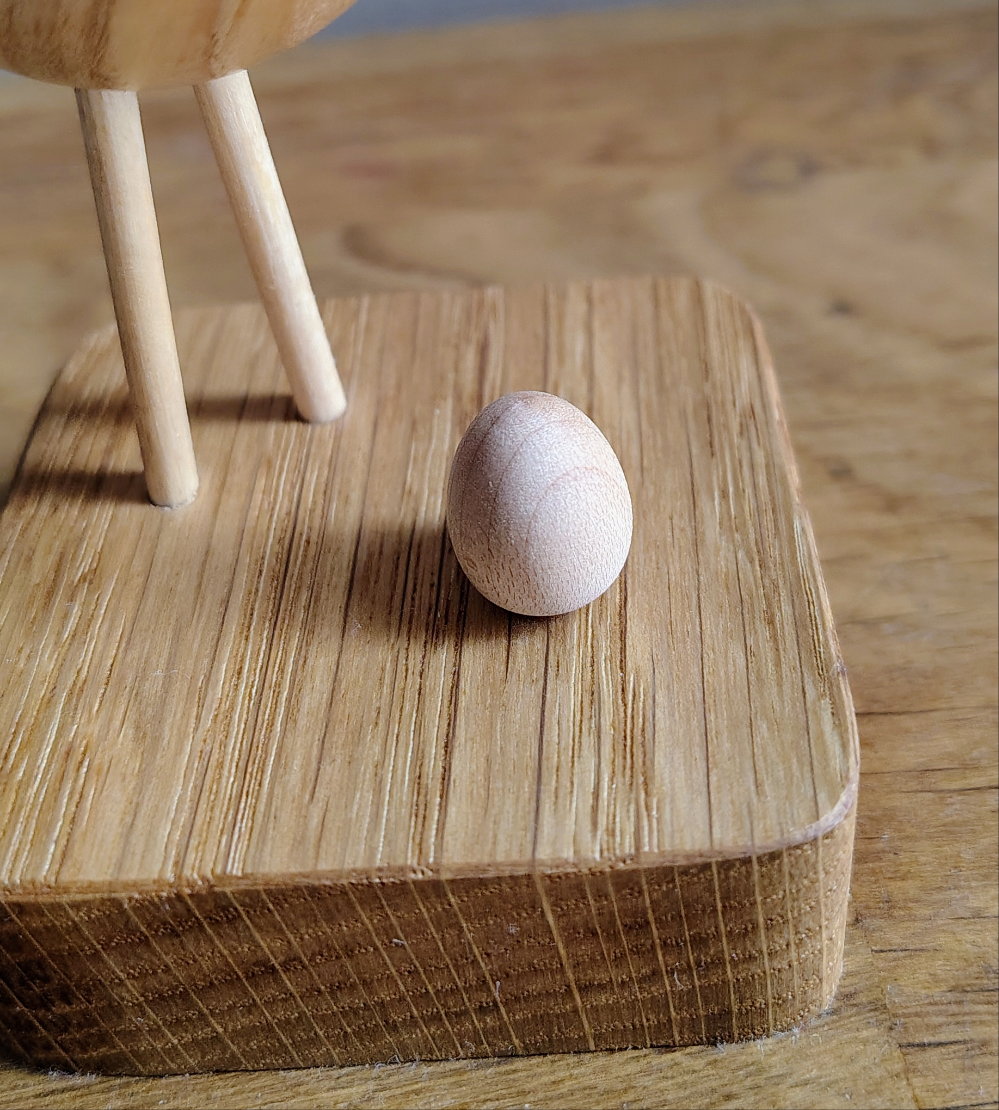 Mother Bird with Egg Wooden Sculpture