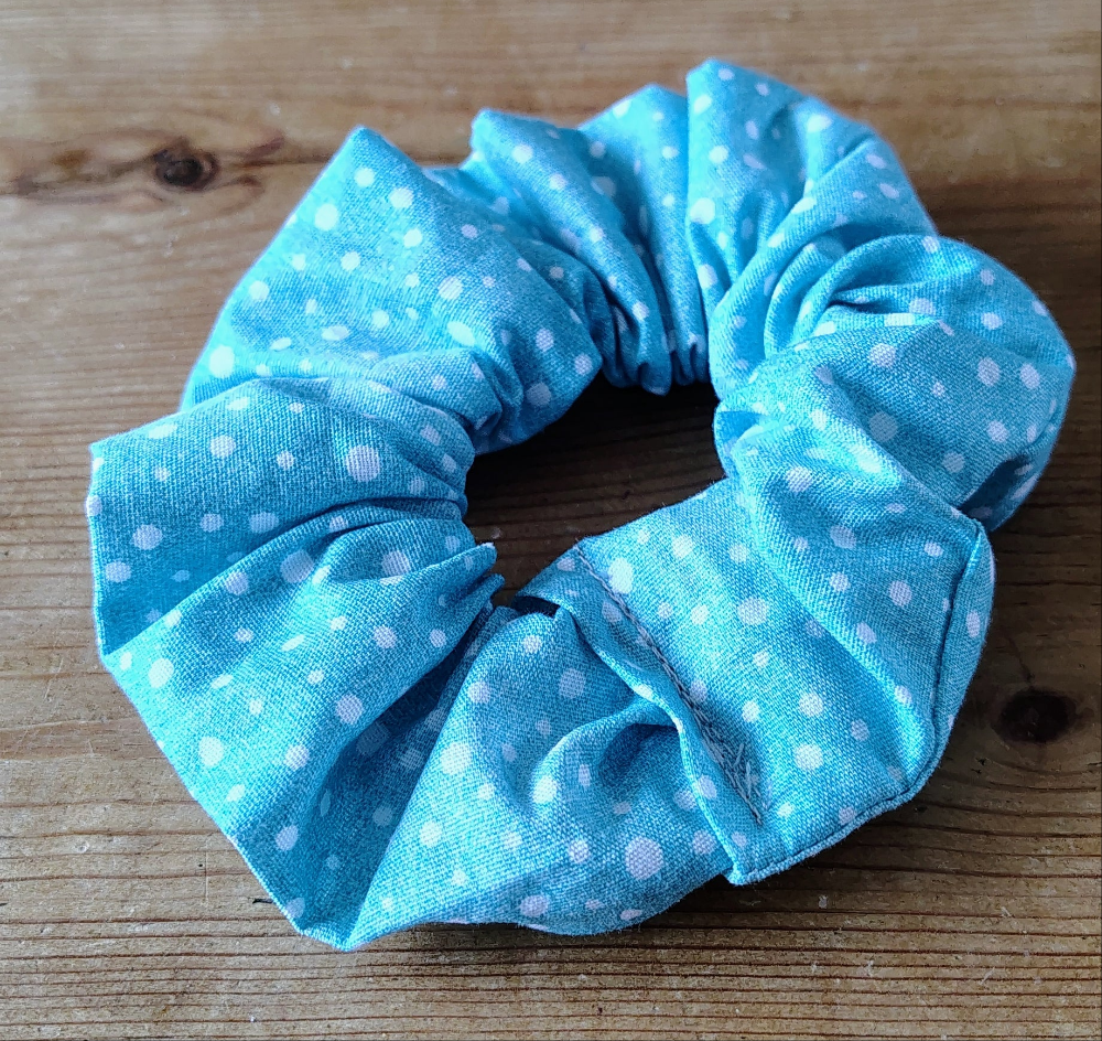 Blue and White Scrunchy