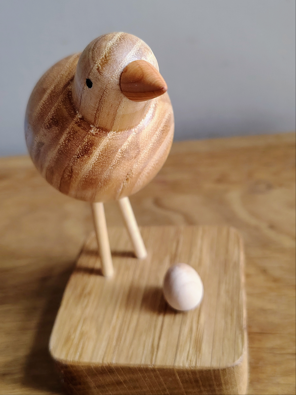 Mother Bird with Egg Wooden Sculpture