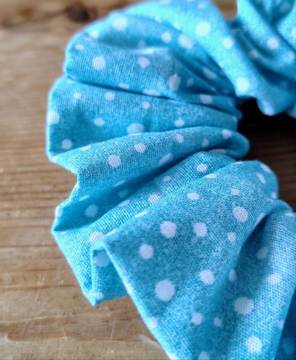 Blue and White Scrunchy