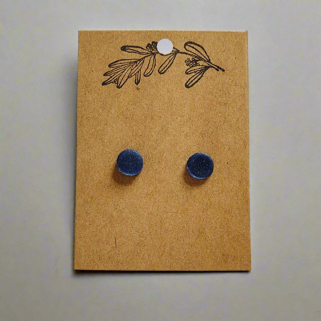 Navy Stud Earrings