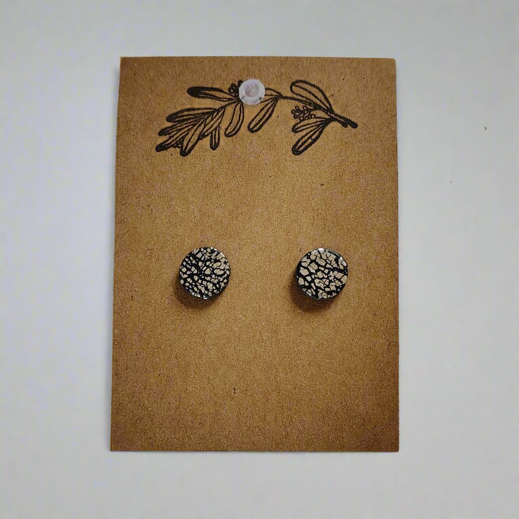 Black with Silver Stud Earrings