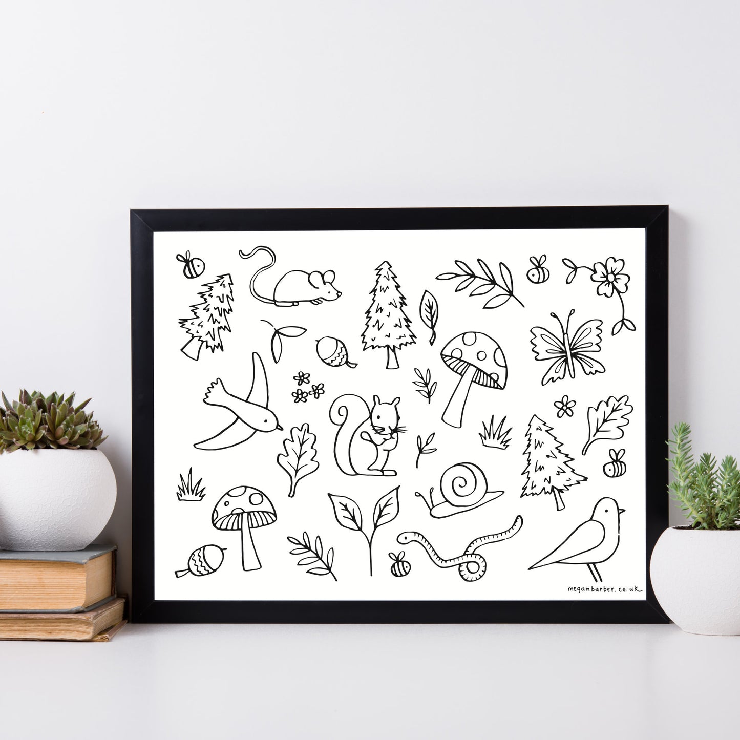 Woodland Creatures Colouring Sheet