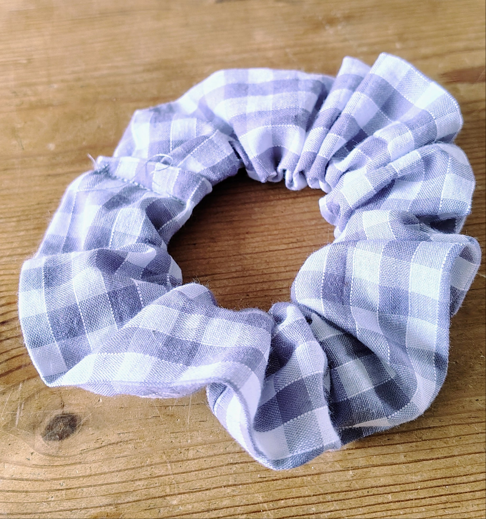 Grey and White Scrunchy