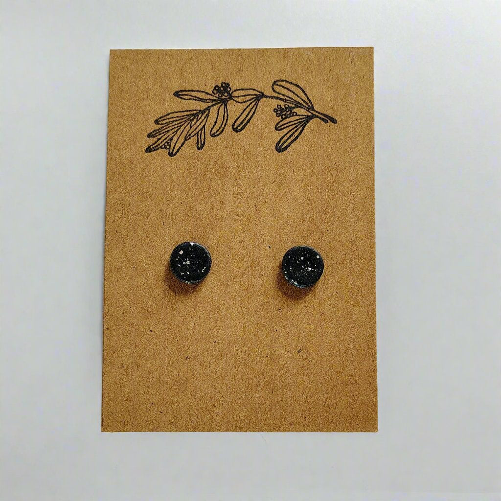 Black and Silver Stud Earrings