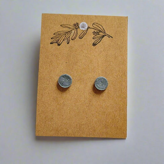 Grey with Silver Stud Earrings