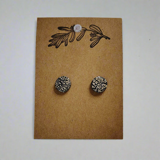 Black with Silver Stud Earrings