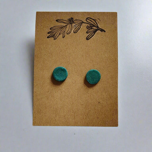 Dark Teal Stud Earrings