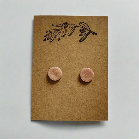 Sparkly Pink Stud Earrings