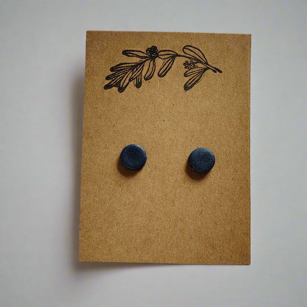 Dark Navy Stud Earrings