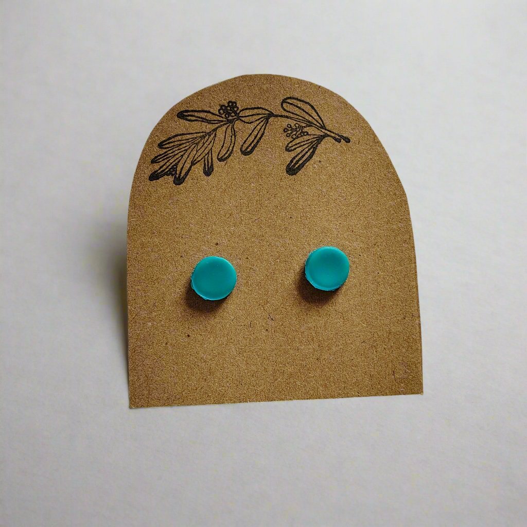 Turquoise Circle Stud Earrings