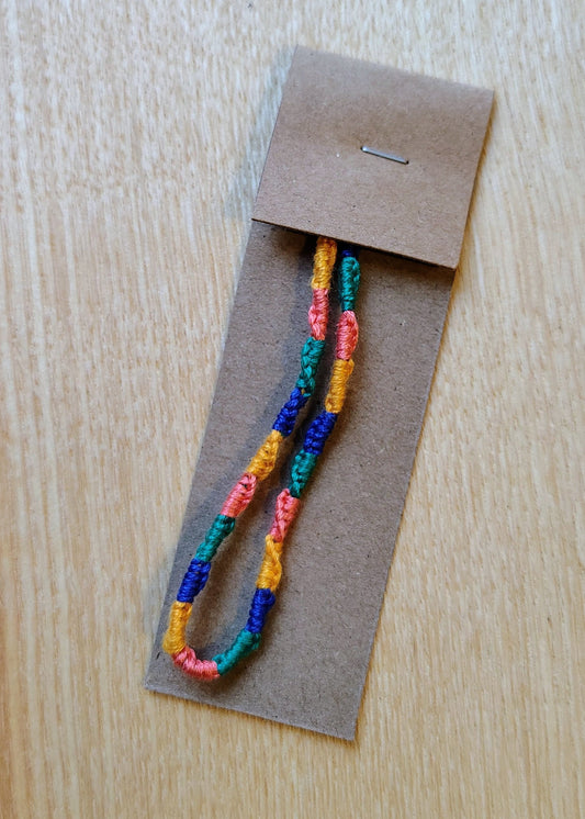 Friendship Bracelet - Turquoise, Blue, Pink & Orange