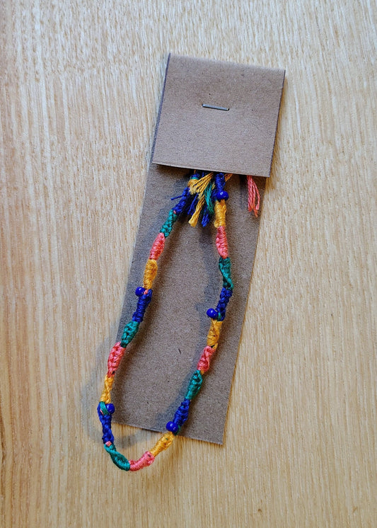 Friendship Bracelet - Turquoise, Blue, Pink & Orange