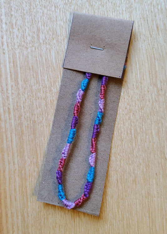 Friendship Bracelet - Purple, Blue & Dark Pink