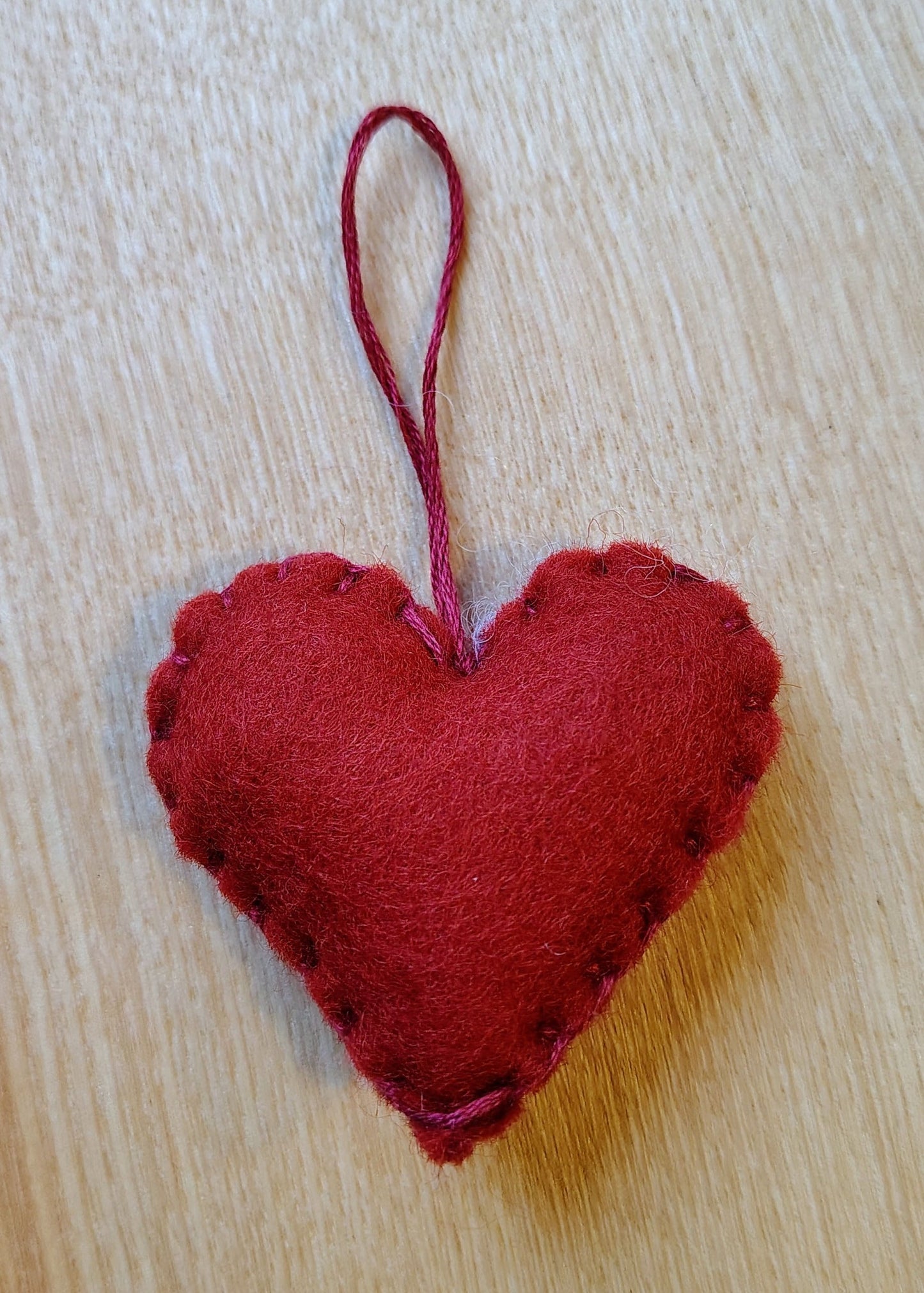 Hanging Heart Decoration - Dark Red