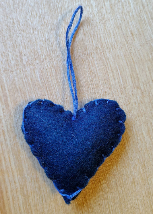 Hanging Heart Decoration - Blue