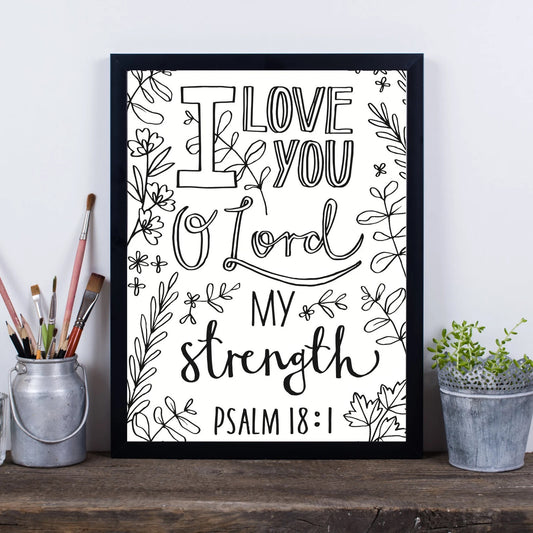 Psalm 18:1 Colouring Sheet