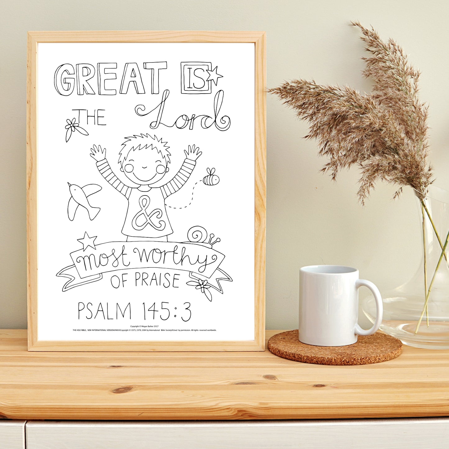 Psalm 145:3 Colouring Sheet