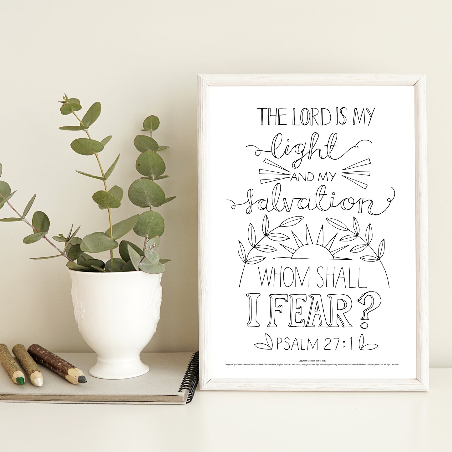 Psalm 27:1 Colouring Sheet