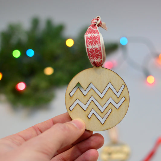 Zig Zag Bauble Laser Cut Plywood